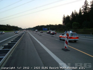 Absicherung einer Gefahrenstelle auf der BAB 5 - 19.08.2012