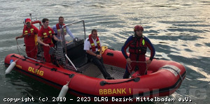 Motorrettungsboot mit Bootsgästen